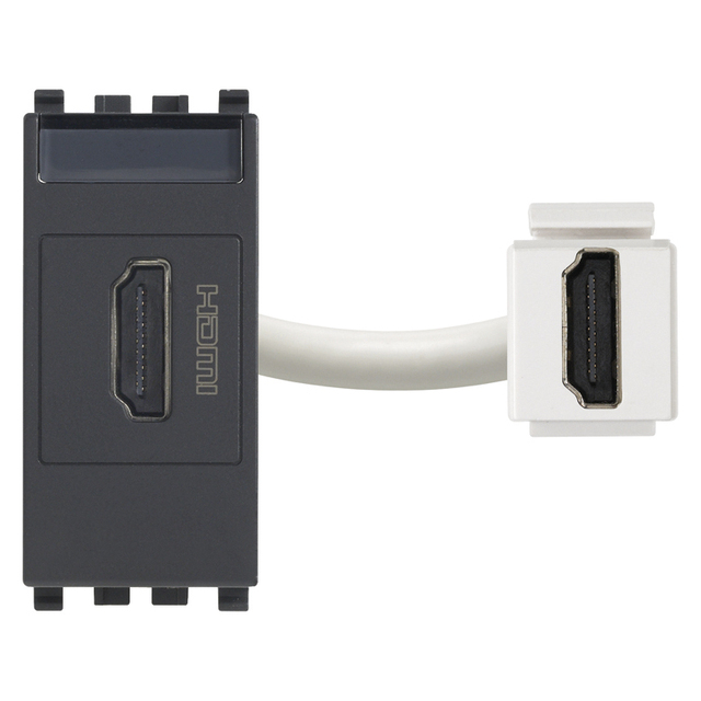 HDMI 2.1b Socket Gray 14.2mm Length Audio Video Connector