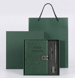 Simple Exhibition Giveaways Gift Set Notebook Ball Point Pen <b>USB</b> <b>Flash</b> / Stick <b>Drive</b> Portable Paper Bag - Product Image 2