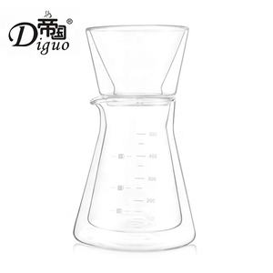 Diguo Hot Selling 200ml 300ml 500ml Glas Kaffee tropfer Becher Brew Set - Product Image 3