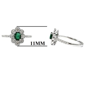 Hong Kong – Vente en gros – Design personnalisé – Haute qualité – Or blanc massif 18 carats – Clou de fleur de mariage classique en émeraude véritable taille émeraude pour fêtes et mariages - Product Image 2