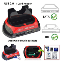 Base de Conexión para Disco Duro Todo en Uno, Lector de Tarjetas, HUB USB 2.0, Caja Externa para Disco Duro IDE SATA de 2.5" y 3.5", Capacidad de 4TB