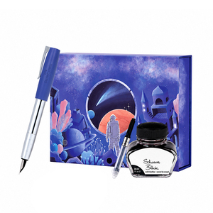 Pluma Estilográfica FABER-CASTELL Serie <span class=keywords><strong>GEFU</strong></span> con Punta de Acero Inoxidable, Tinta Azul Conmemorativa, Set de Regalo para Hombres y Mujeres, Práctica de Caligrafía - Product Image 1