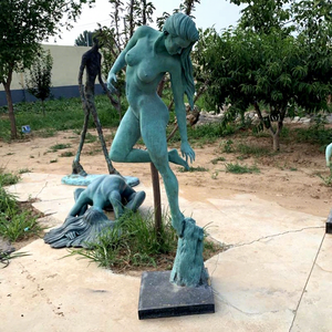 Estatua de dama desnuda de bronce fundido de color verde esculturas de arte de desnudos eróticos a la venta - Product Image 1