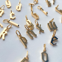 Pendentif alphabet initial EMANCO en acier inoxydable, breloque pour la fabrication de colliers, accessoires de bijoux pour femmes, vente en gros, dropshipping