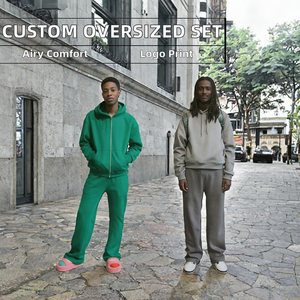 Conjunto de Sudadera con Capucha y Pantalones Deportivos Extra Grandes, Transpirables, con Logotipo Personalizado Impreso en DTG, Ropa de Diseñador para Hombre, Poliéster/Algodón, Venta al Por Mayor - Product Image 2