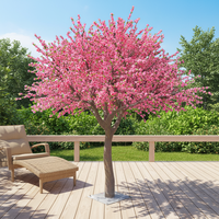Arbre à fleurs de pêcher en fibre de verre, grand format, fait main, décoratif pour jardin - Écologique et réaliste pour parcs et utilisation intérieure/extérieure