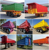 Semi-remorque à benne basculante à double essieu avec une capacité de charge de 10 000 kg pour le transport de céréales et agricole