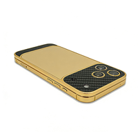 Pour iPhone 17 Series : Cadre de téléphone plaqué or de luxe, design populaire à Dubaï, boîtier de téléphone électroplaqué en fibre de carbone