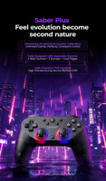 Manette de jeu mobile Leadjoy avec vibration, Bluetooth et contrôleur de jeu sans fil 2,4 G pour Nintendo Switch / PS4 / PC / iOS