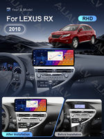 Cadre 12,3 pouces en promotion pour LEXUS 2010 RX RHD, noir mat, kit de montage pour autoradio Android sur tableau de bord central, Plug-and-Play, montage rapide