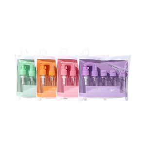Juego de botellas de viaje Lmltop de 50 ml, 7 piezas, dispensador de cosméticos, bolsa de almacenamiento portátil para el cuidado facial, para viaje - Product Image 5