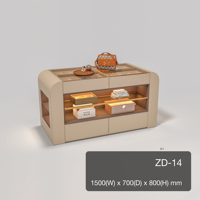 Meuble îlot de présentation pour dressing, en similicuir microfibre, avec éclairage LED et vitrine à bijoux en verre, pour dressing ou dressing walk-in