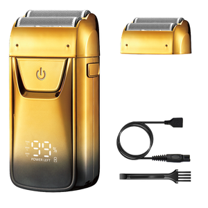 ماكينة حلاقة كهربائية بشاشة LED وثلاث شفرات للرجال، للاستخدام المنزلي والرحلات، جهاز منزلي لتعزيز نمو الشعر وحلاقة الرأس بالكامل، شفرة لحية تعمل بـ USB - Product Image 4