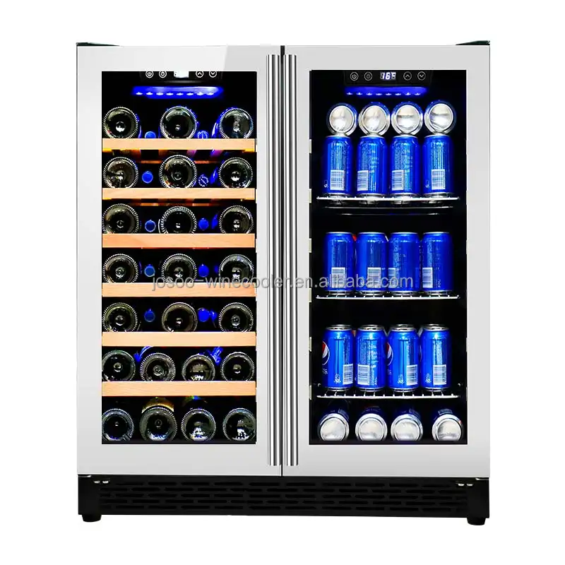 JOSOOビルトインワインクーラー飲料ディスプレイカスタムメーカー価格冷蔵庫ワインセラーキャビネット72ボトル