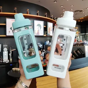 700/900Ml Kawaii Pastel Waterfles Met Stro Meisje <span class=keywords><strong>Plastic</strong></span> Reizen Thee Sap Melkbeker Draagbare Schattige Shaker Drinkfles Cadeau - Product Image 6