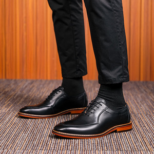Grande valise en cuir, chaussures en cuir véritable britannique à tige haute, chaussures Oxford formelles pour hommes - Product Image 6