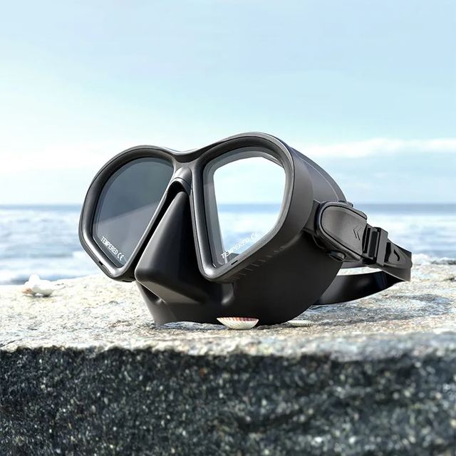 Professional Double Lens Silicone Snorkel and Dive Mask with Low Volume Design XS Size for Scuba Diving Snorkeling and Swimming
