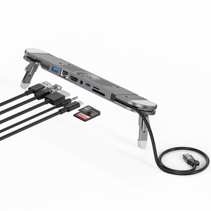 Tuti người bán hàng nóng 7-in-1 <span class=keywords><strong>USB</strong></span> <span class=keywords><strong>Hub</strong></span> VGA RJ45 <span class=keywords><strong>Ethernet</strong></span> <span class=keywords><strong>USB</strong></span> 3.0 SD TF Đầu Đọ<span class=keywords><strong>c</strong></span> Thẻ 3.5mm jack âm thanh Docking Station đứng cho máy tính xách tay - Product Image 2