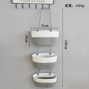 Factory Hot Sale <b>Storage</b> <b>Baskets</b> Woven Cotton Rope <b>Basket</b> Organizing Home Decoration - Product Image 3