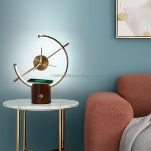 Portable moderne décoratif bar chambre tactile DIMMABLE lumière <span class=keywords><strong>ARK</strong></span> base led table veilleuse avec horloge et chargeur sans fil - Product Image 3
