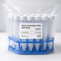 Consommable de laboratoire : Tube de centrifugation médical SBS 15ml-50ml avec graduation et couvercle à vis