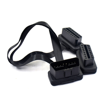 16 Pin 1 Male to Dual Female OBD2 Y Splitter Extension Noodle Cable Universal OBD Connector for Diagnostic Tool