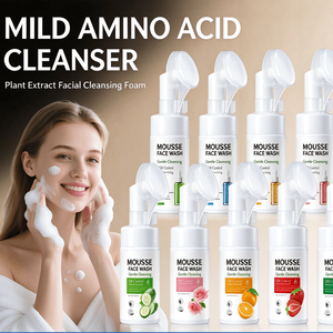 Limpiador Facial de Aguacate de Marca Privada OEM con Ácido Hialurónico, Vitamina C y Aminoácidos, Espuma Limpiadora Facial con Cepillo de Silicona Integrado - Product Image 1