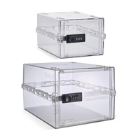 Boîte de sécurité de bureau flottante à serrure à combinaison, en plastique transparent lavable, moderne et personnalisée par le fabricant, pour médicaments
