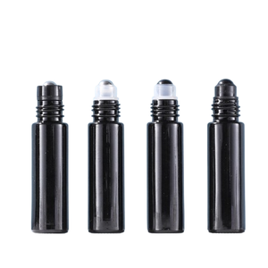 10 ml Pequeño Perfume Roll-on Botella 10 ml Esmerilado Mate Negro Brillante Cristal Negro Aceite Esencial Rodillo Bola Rollo en Botella de Vidrio - Product Image 5
