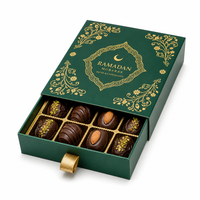Emballage personnalisé pour chocolats, emballage de qualité supérieure pour bonbons au chocolat, logo en estampe à chaud, boîte à chocolats avec séparateurs