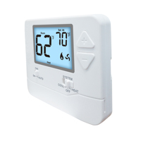 Termostato de habitación digital de ahorro de energía 1 calor/1 frío sin programación con pantalla LCD retroiluminada