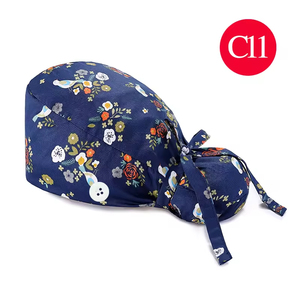 Bonnets chirurgicaux professionnels doublés satin avec boutons, imprimés motifs de dessins animés, pour infirmières et médecins, respirants - Product Image 3