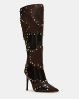 Bottes à talons hauts de luxe pour femmes en cuir véritable à bout pointu, vente en gros