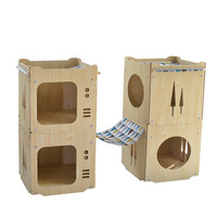 Vente en gros : Maison pour animaux de compagnie de luxe moderne en bois, personnalisée, de haute qualité, pour chats, usage intérieur, motif massif, type niche d'arbre, toutes saisons