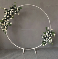 Arc métallique rond doré, décor de cercle pour fleurs, support à ballons, toile de fond