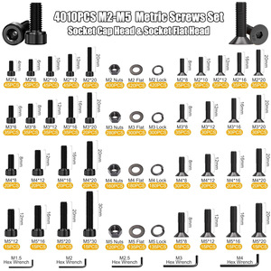 Cross Border Boxed 4010pcs Internal Hex Screw Nut Set Metric 8.8 Strength Black Zinc Sink Head Socket DIN GB Standard - Product Image 5