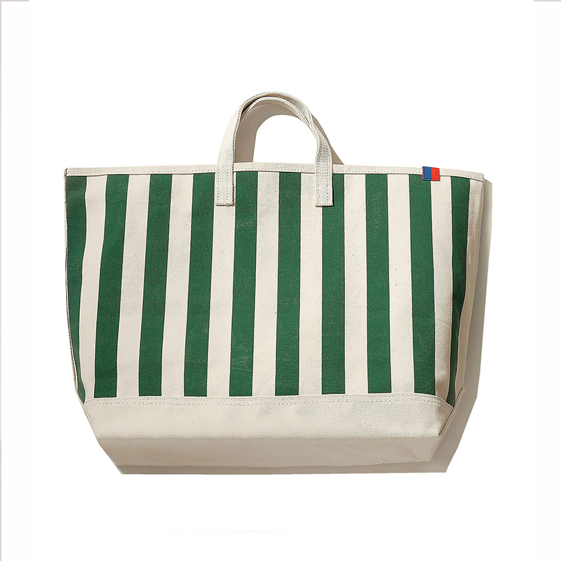 กระเป๋าผ้าใบลายนกยูงสีน้ำเงิน