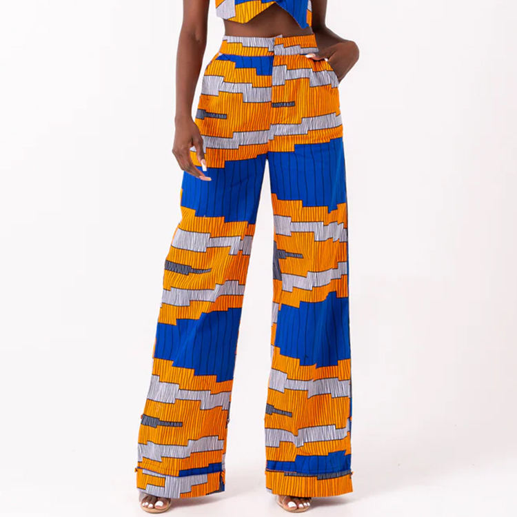 African Print High Waisted Pants Fashion Comfort