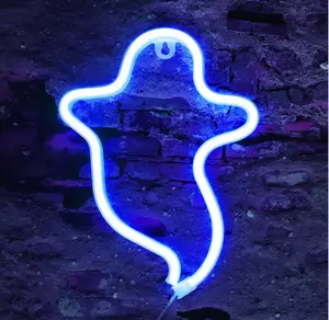 Halloween hängende USB-Batterie betrieben Neonlicht Nacht lampe Led Ghost Leucht reklame für Wand Schlafzimmer Party Bar Dekoration