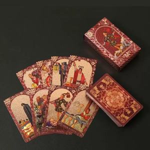 Nouveau jeu de cartes de tarot rose à fleurs, 78 cartes, imperméables, avec impression doré<span class=keywords><strong>e</strong></span> à chaud, jeu de divination, jeu de cartes - Product Image 2