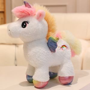 Fantastico bagliore arcobaleno ali unicorni peluche unicorno giocattolo di peluche animali di peluche bambola capelli soffici giocattoli di cavallo mosca - Product Image 4