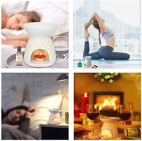 Bougeoir en céramique brûleur à huile essentielle ou cire fond brûleur aromathérapie diffuseur d'huile d'arôme four décoration de la maison