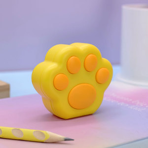 Gomme en forme de patte de gros <span class=keywords><strong>chat</strong></span> et <span class=keywords><strong>taille</strong></span>-<span class=keywords><strong>crayon</strong></span> double en plastique pour enfants avec motif de nuage nouveauté papeterie mignonne en gros - Product Image 1