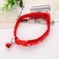 Kalung Lonceng Aplikasi Motif Kelinci Warna-warni dari Nilon Solid Color untuk Kucing dan Anjing Kecil