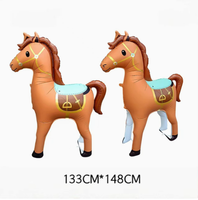 Ballons de fête géants en forme de cheval galopant, 3D, thème western cowboy, pour fête d'anniversaire de garçon, toile de fond personnalisée