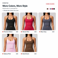 Ensemble de tenue de sport Dingtai pour femme : Leggings côtelés évasés et haut de yoga sans coutures, respirant, 2 pièces