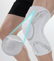 Genouillère de sport professionnelle pour adulte avec bouton de pression, support articulaire à ressorts et amorti en silicone, pour basketball, course à pied et cyclisme