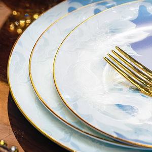 Service de table et vaisselle en porcelaine de style européen minimaliste, 60 pièces, motif fleur de glace, en porcelaine fine, vente chaude - Product Image 2