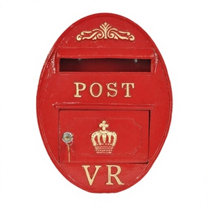Metal VR <b>Post</b> <b>Box</b> Wall And Door Mount Oval Shape Letter <b>Box</b> Handicrafts Luxury Mailbox Wholesale Price - Product Image 1