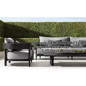 Hangkai 4 pieces modern 2 seater/1 seater water proof cast aluminum garden sofa